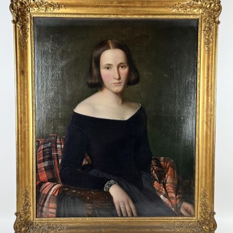 Jean-Baptiste FRESEZ - Portrait de Madame Catherine Elter - Huile sur toile
